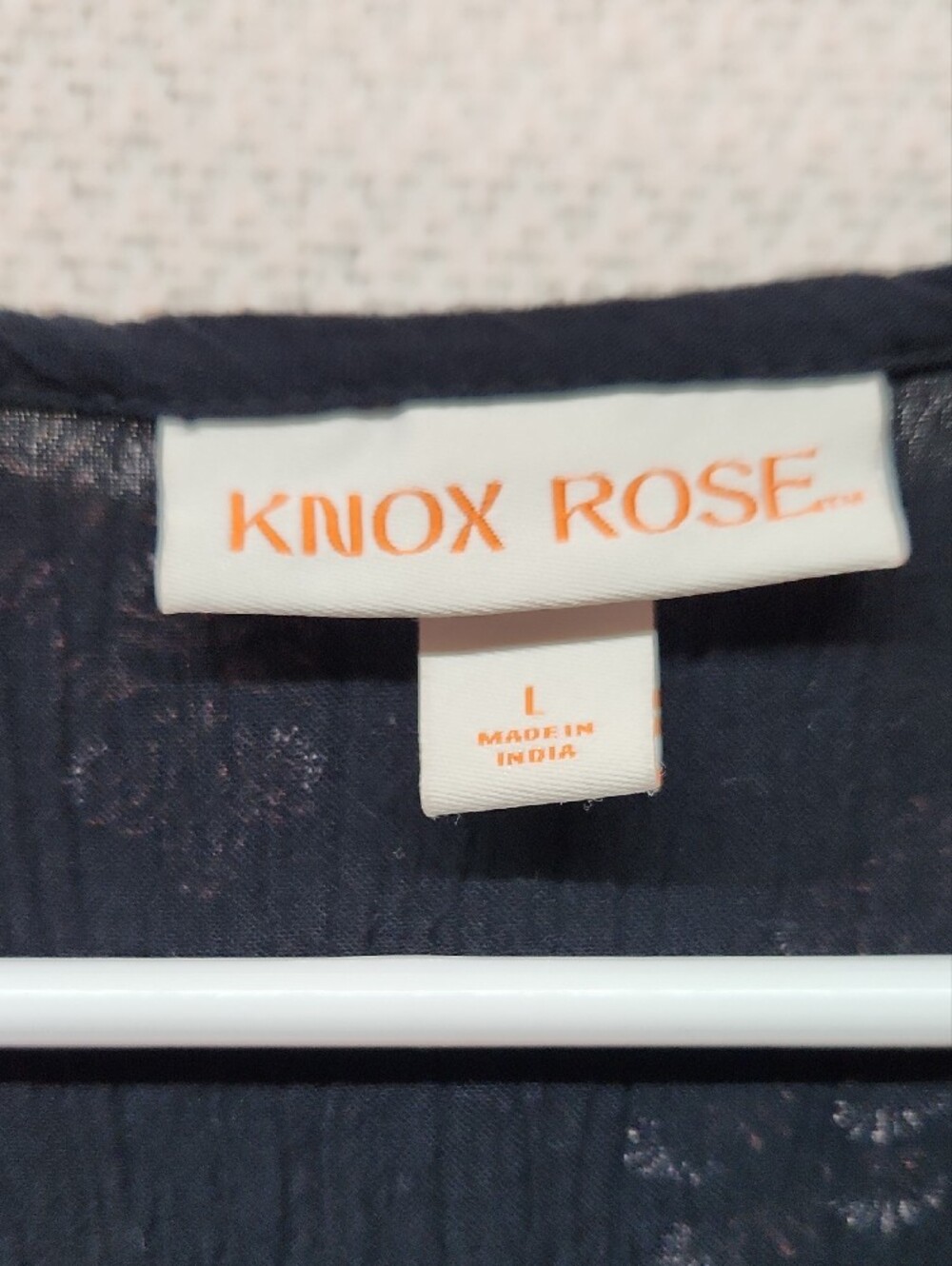 Knox Rose Black Dress with Pink Floral Print and Smocked Yoke - Picture 2 of 3
